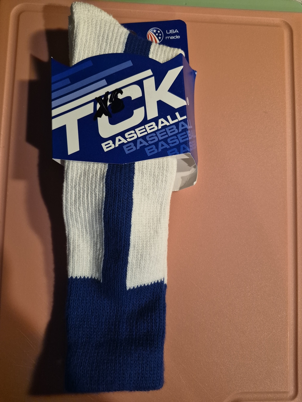 TCX Kids Baseball Socks in White & Royal Blue